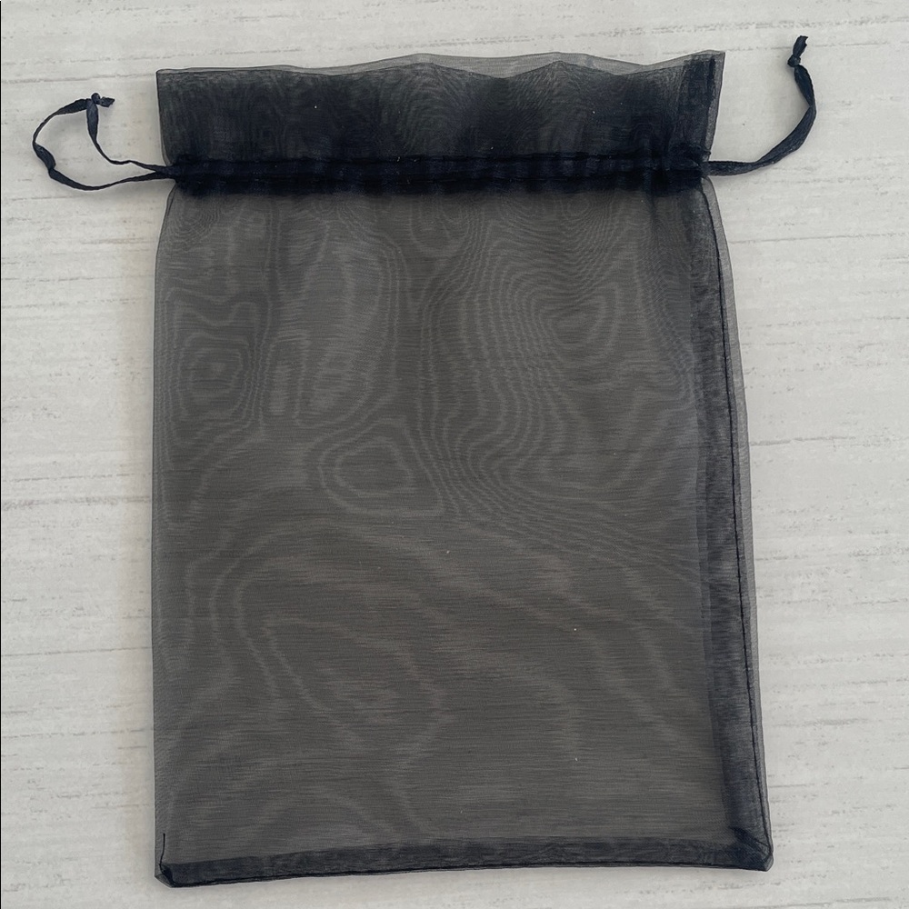 NWOT: Elegant Black Sheer Drawstring Bag New